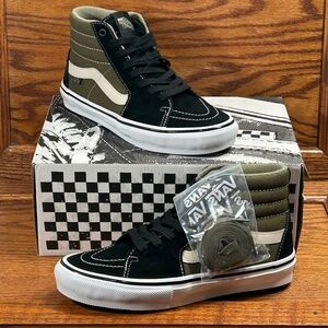 Vans Sk8 Hi Black Olive Green Shoes